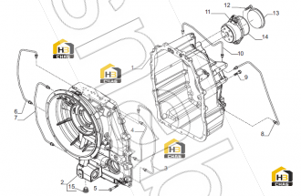 Rear half-housing