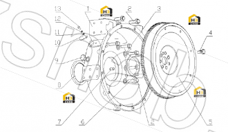 Flywheel and gear ring subassembly