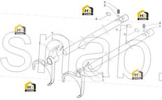 1st-2nd gears control rod