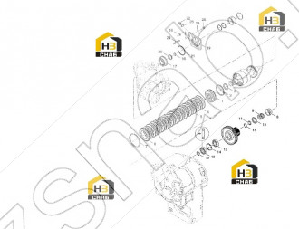 Bearing end cap double-headed bolt locking washer DANA