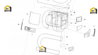 Front window wiper assembly