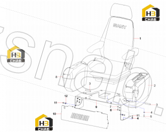 Seat, cab, mechanical suspension