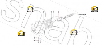 Driven piece, swing brake