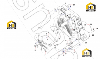 Radiator rubber pad