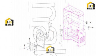 Coupler, air outlet, rear right