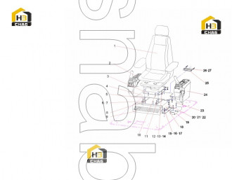 Bracket, upper base, seat