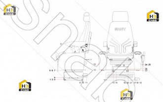 Seat, cab, mechanical suspension