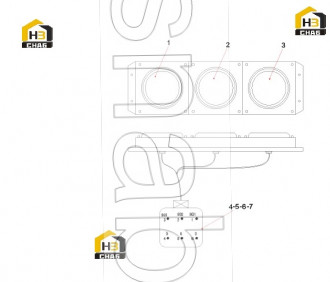 Six-wire socket with threaded cover at the tail