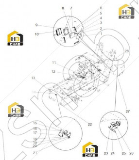 Panoramic camera mounting bracket (front view)