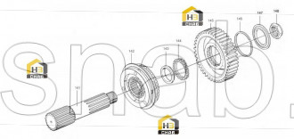 Washer, main shaft, auxiliary box