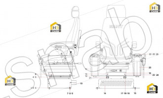 Guide rail, seat, left