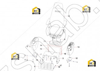 excavator right armrest box