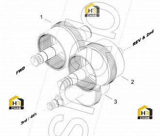 ASSY-REV. 2ND SHAFT, DRUM PLUG 66T